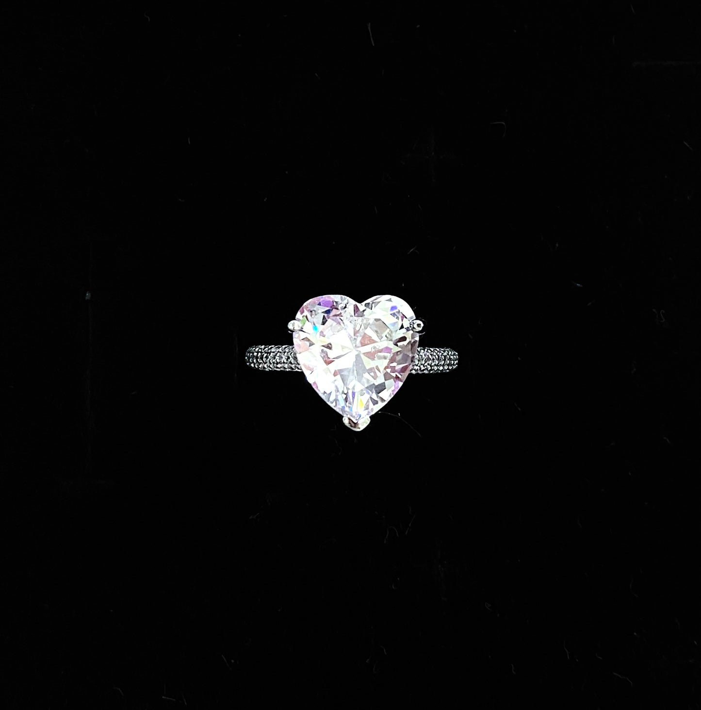 Liberty Heart Ring <Clear x Platinum>